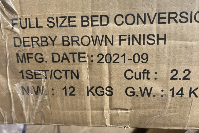 Namesake Classic Full Size Bed Conversion Kit (M7689) Derby Brown SEE DESC