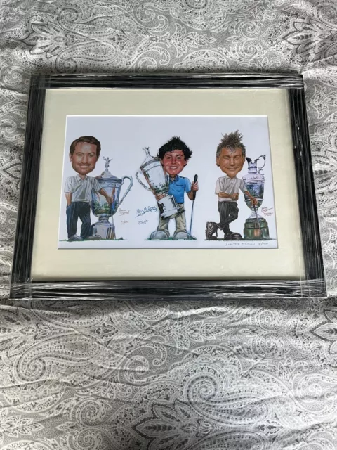 Limited Edition Rory McIlroy, Graeme McDowell And Darren Clarke Caricature Print