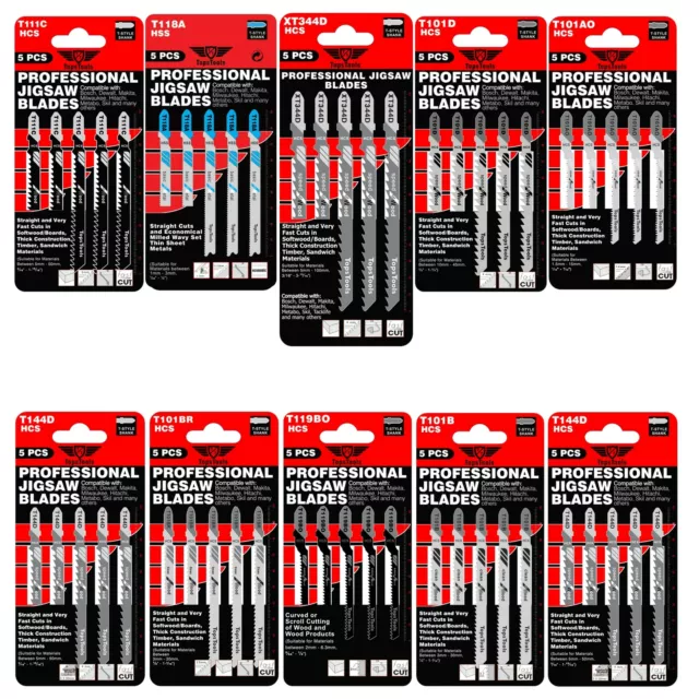 50 x TopsTools Mixed Jigsaw Blades SPEED CLEAN CURVED T101B T101BR T144D XT344D