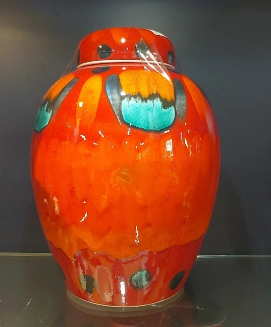 Großes Studio Poole Keramik Ingwerglas handgeworfen Alan weißer Meister Potter