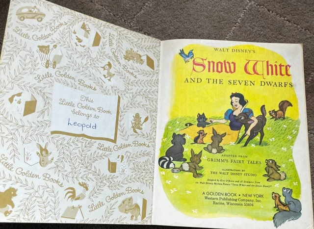 A LITTLE GOLDEN Book Walt Disneys Snow White and the Seven Dwarfs 1948 ...