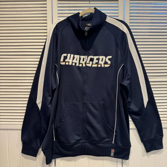 NFL San Diego Chargers Track Jacket Men's 2XL Blue Full Zip Embroidered Logo