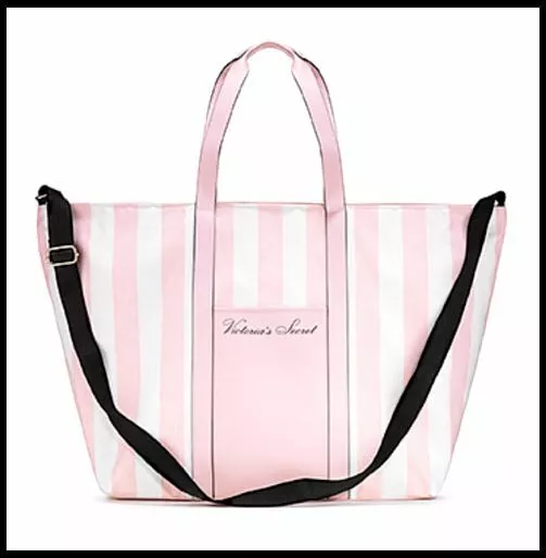 Victoria Secret Stripe Tote Bag 2020 - Weekender - Pink - Nwt