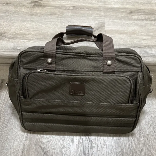 DAKOTA Brown/greyish Canvas  Overnight Carry On Bag Expandable
