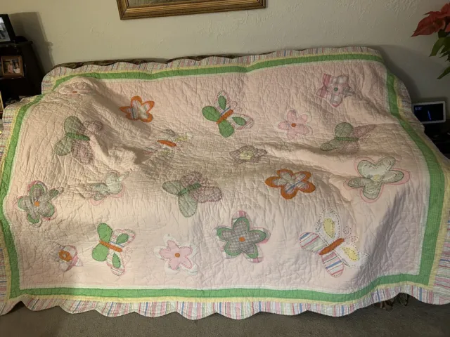 Quilt With Butterfly appliqués