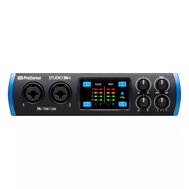 Presonus Studio 26C USB Audio MIDI Interface + Studio One Recording Software