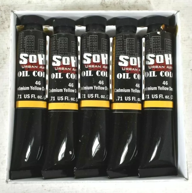 SoHo Urban Artist Pintura al Óleo Amarillo Cadmio Tono Profundo 21 Ml- 0,71 OZ Paquete de 5