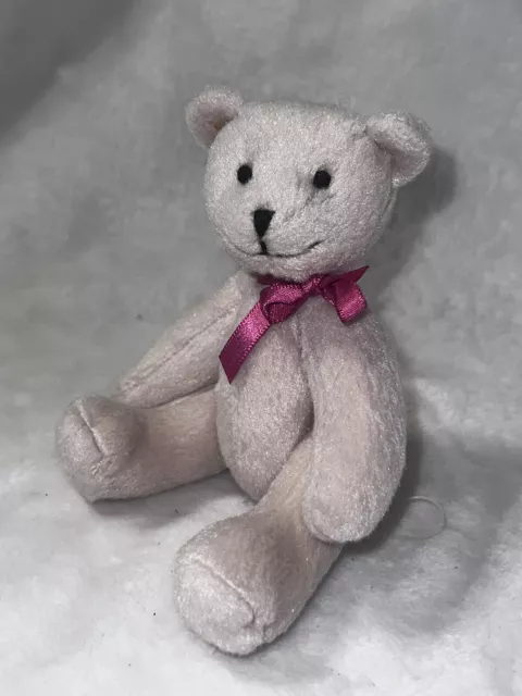 American Girl Bitty Baby Doll 5" Jointed Teddy Bear Plush Pink Ribbon 2011