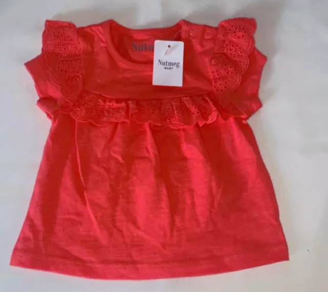 Baby Clothes Girl T shirt Red short sleeve size uk newborn to 1 month brand new