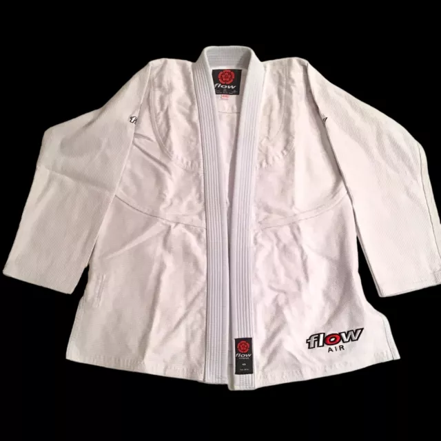 Flow Kimonos Brazilian Jiu-Jitsu Martial Arts MMA Jacket, Cotton Size A2L White