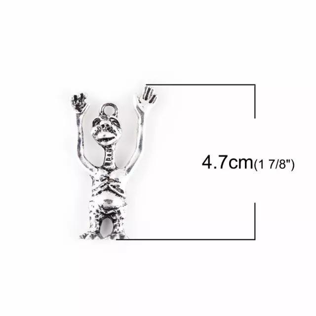 ET The Extra Terrestrial 47mm Silver Plated Alien Pendant C0805 - 1, 2 Or 5PCs 2