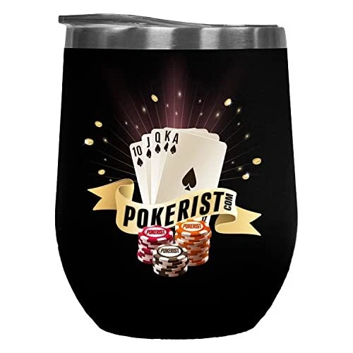 Poker Gift Cards & Chips Stemless Poker Tumbler Black Matte 12oz