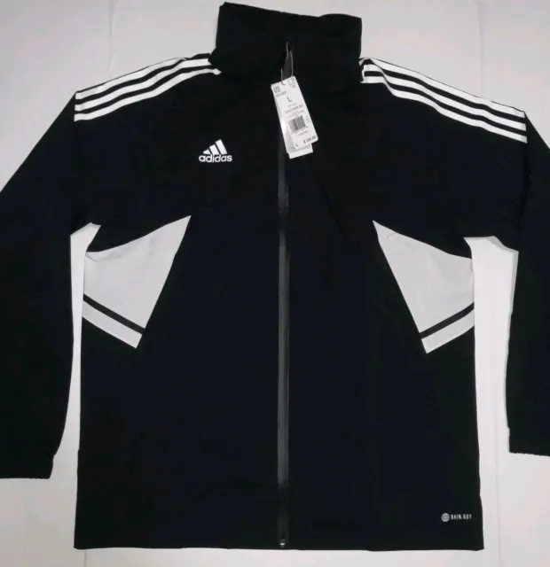 Adidas Men's Hooded Soccer Rain Jacket Size L