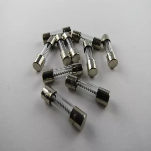 10x 10A Fusible Verre Tube Fusible 20mm 1 2 3,15 4 5 8 10 A Assurance