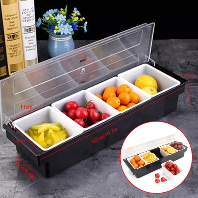 3/4/5 Compartments Food Condiments Serving Station Salad Bar Serving Tray US