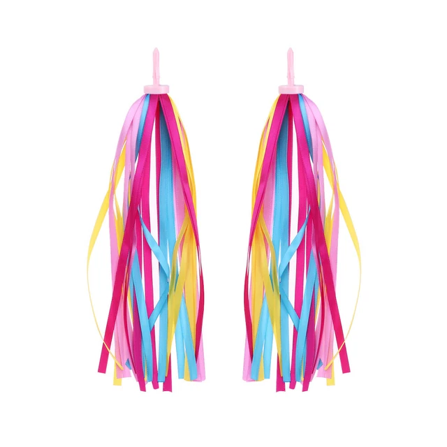 Banderoles à Pampilles Colorées Pour Guidon Vélo Enfant - Lot De 2 - En Nylon/polyester - 25 Cm