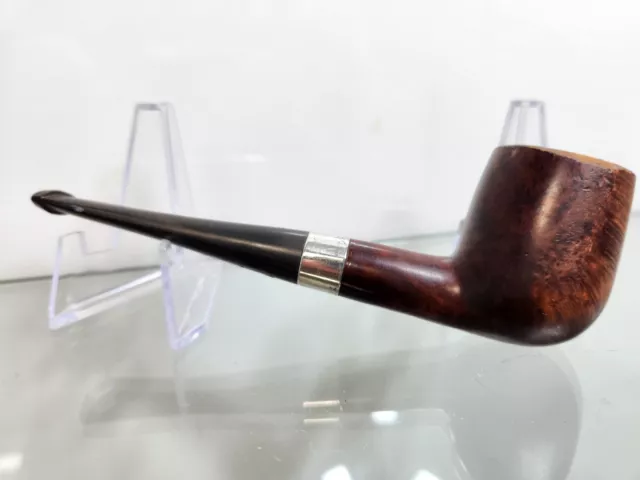 Vintage LHS Sterncrest Imported Briar Tobacco Smoking Pipe Sterling Silver Band