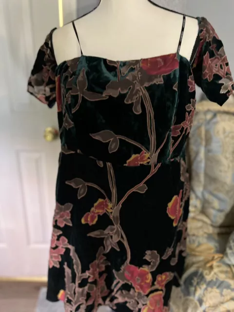 NWT Forever 21 Plus Size 1X Mini Floral Crushed Velvet Lined Dress Women