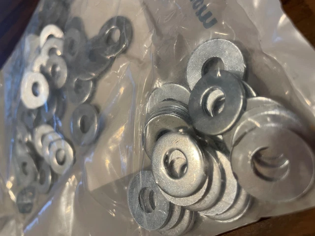 (100-Pk) 1/4" x 0.734" Zinc Finish Steel Flat Washer #1133004 Washers