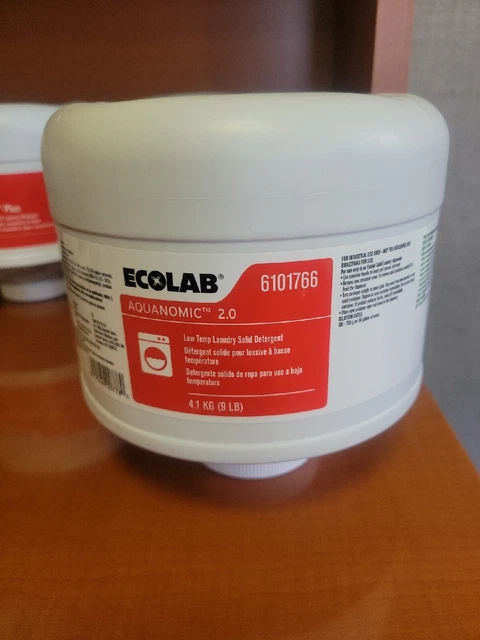 Ecolab Aquanomic 2.0 Low Temp Laundry Solid Detergent 9lb Bottle ~ 6101766
