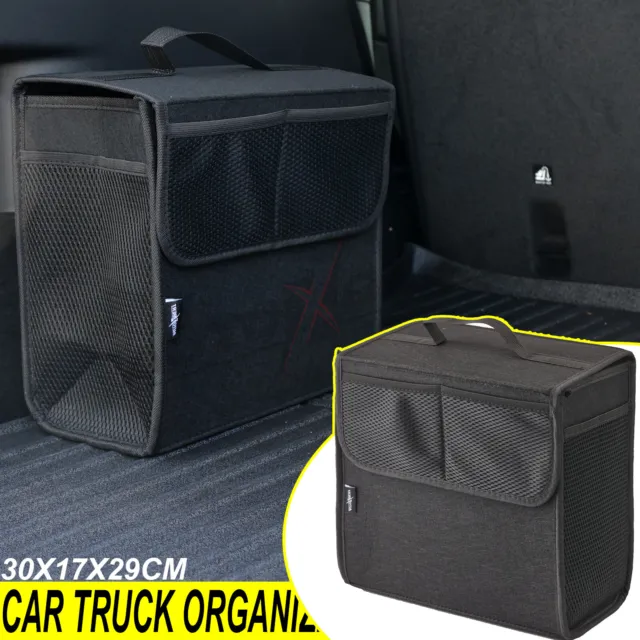Universal Auto Kofferraumtasche Filz Aufbewahrungstasche mit Netztasche Klett
