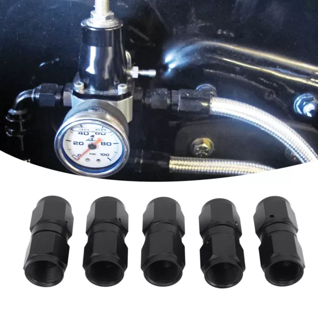 5-Pack 6AN Fitting Adapter Black Female Direct Swivel Aluminum Alloy Hose End