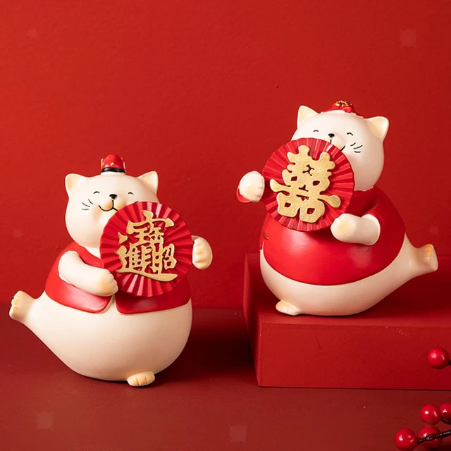 Lucky Cat Statue Art Figurines Accueil Entrée Centres de table Artisanat