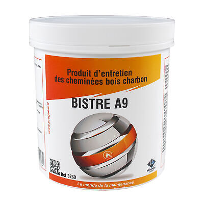 BISTRE A9 Produit d'entretien de cheminée Bois/Charbon - Pot de 1kg.