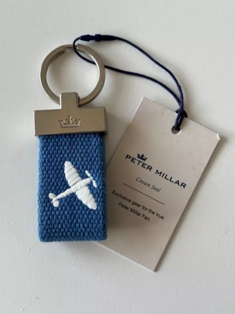 Peter Millar Golf Avaition Spitfire Flugzeug Schlüsselanhänger Anhänger Ring - blau & weiß