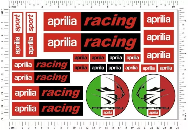 Aprilia Racing Motorcycle Sticker Set RSV RSV4 Tuono Bike Decals Helmet Stickers