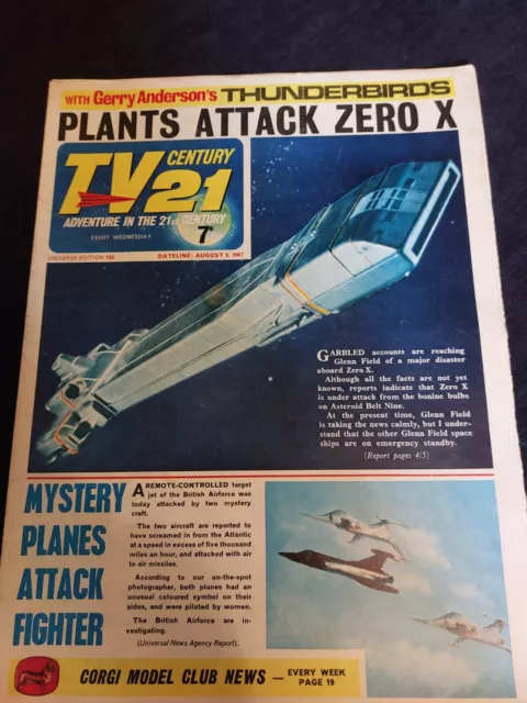 Vintage TV CENTURY 21 Comic No. 133 Thunderbirds Stingray XL5 5 AUGUST 1967 2067
