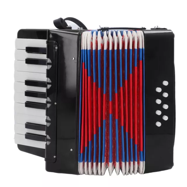 (Black)17 Keys 8 Bass Piano Accordion Portable Acordeon Instrument With