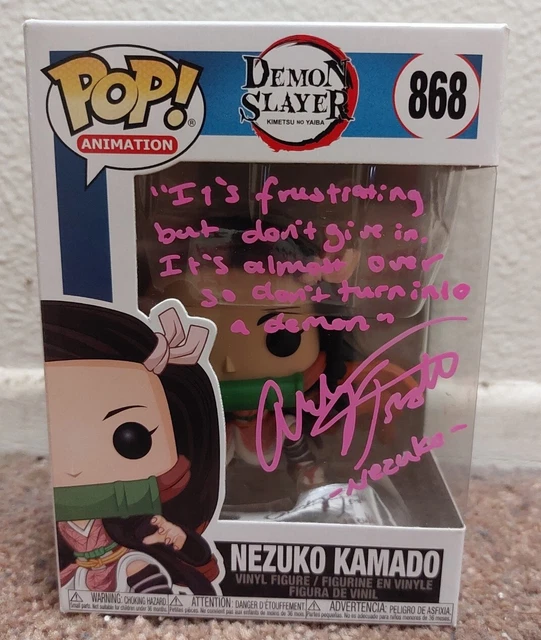 Abby Trott Signed Funko Pop PROOF COA Nezuko Demon Slayer
