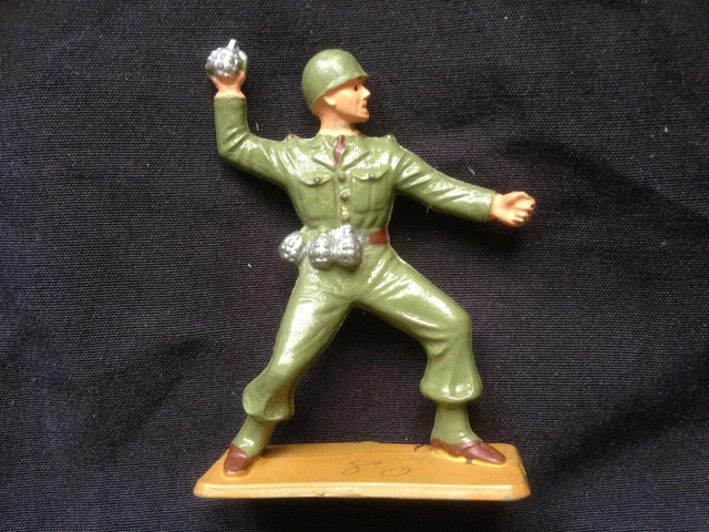 Figurine Militaire Starlux Soldat Lanceur De Grenade - Jouet Ancien Vintage
