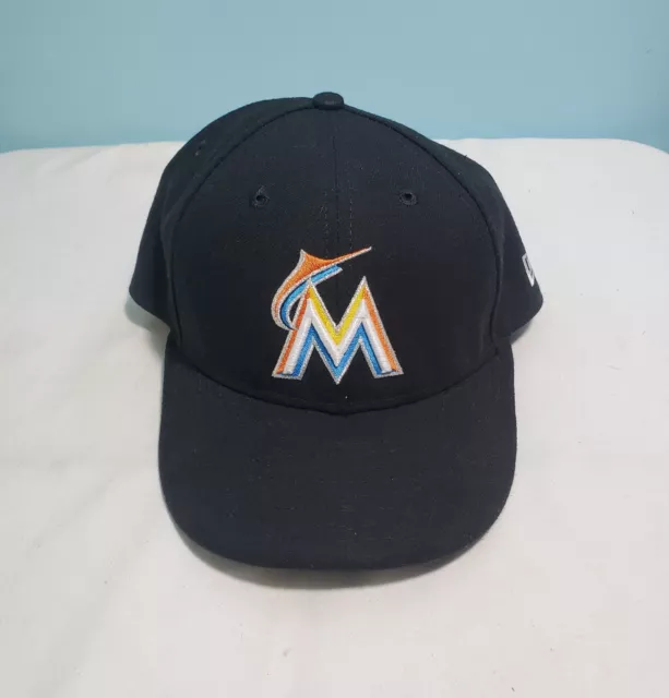 New Era Florida Miami Marlins 7 5/8 Fitted Cap Hat 59FIFTY Official Black