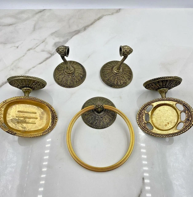 AMER TACK & HDWE CO Vintage Towel Ring Set D2404 Rodin Contessa (1968) Bathroom