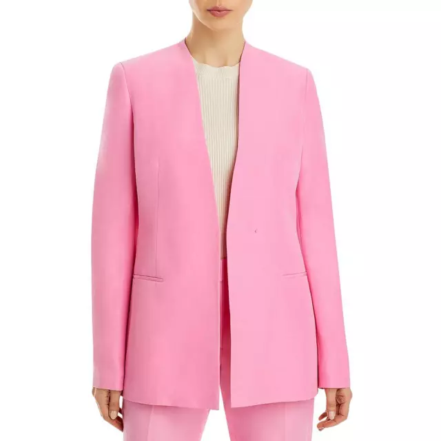 LAFAYETTE 148 NEW York Womens Pink Linen Collarless Blazer Jacket 12 ...