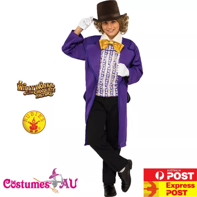 Child Willy Wonka Costume Kids Boys Charlie And The Chocolate Factory Roald Dahl