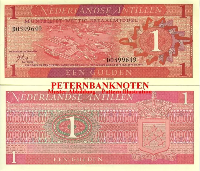 NIEDERLANDE / NETHERLANDS ANTILLES  1 GULDEN 1970 Unc P 20 6150# Kassenfrisch..