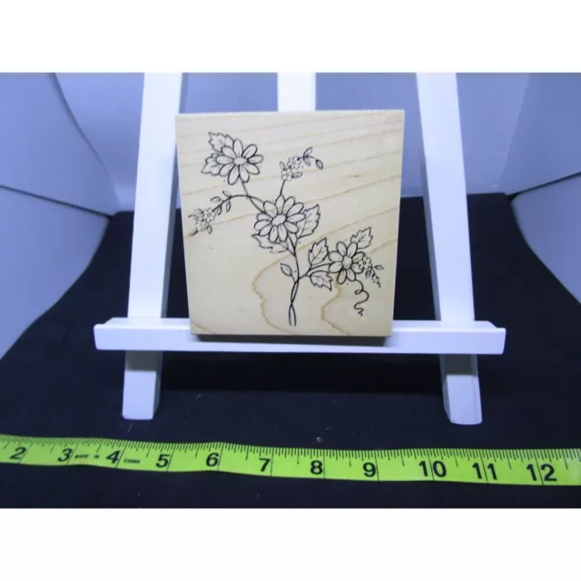 Wood Mounted Rubber Stamp Flower Vine Great Impressions Card Making Crafting 3