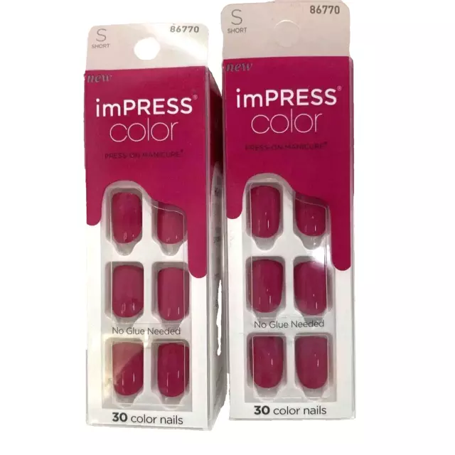 2 Kiss Impress Color 31 Orchid Festival Press On Faux Short Nails 86770 IMC31 2