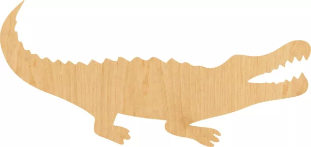 Alligator Laser Cut Out Wood Shape Craft Supply - Woodcraft Cutout