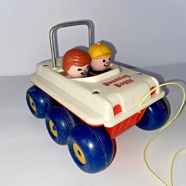FISHER PRICE BOUNCING Buggy Car String Pull Toy Vintage 1973 #122!!! $9