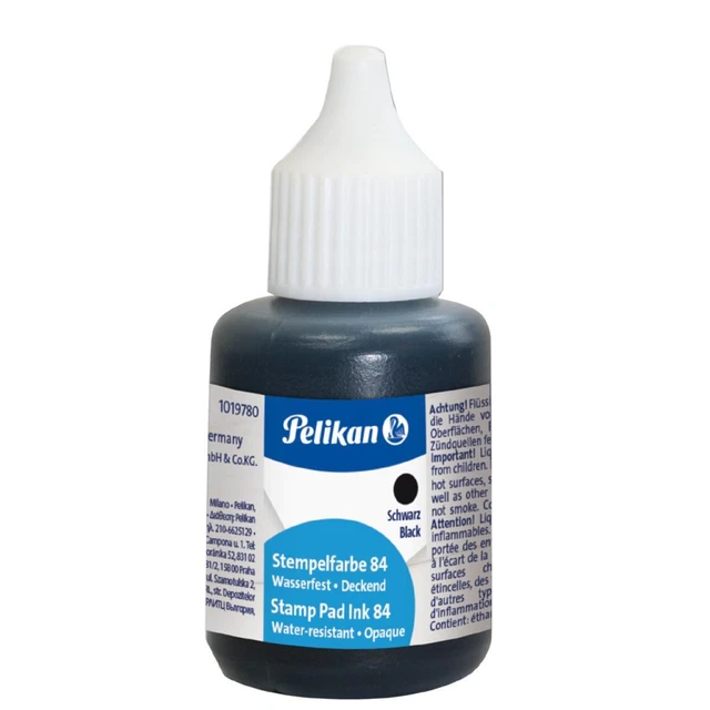 Pelikan Stempelfarbe wasserfest 30 ml Weiß mit Pinsel 351502 (4012700351500)