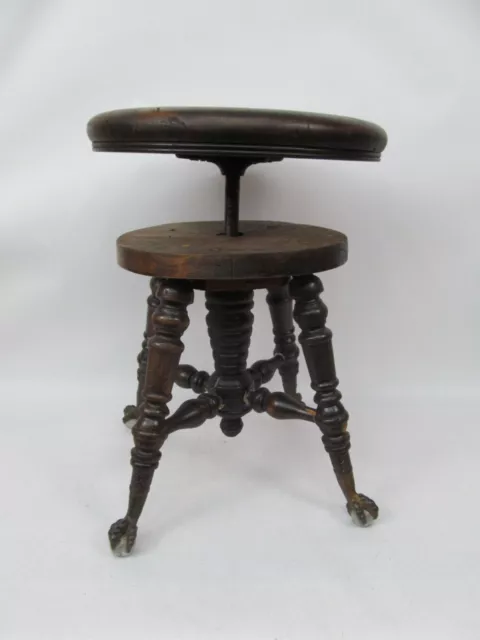 A Merriam Antique Claw and Ball Piano Stool (For Parts Restore Repair) A Merriam Antique Claw and Ball Piano Stool (For Parts Restore Repair)