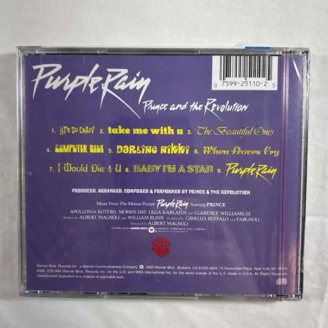 Purple Rain by Prince (CD, 1990) Prince And The Revolution Factory Sealed 2