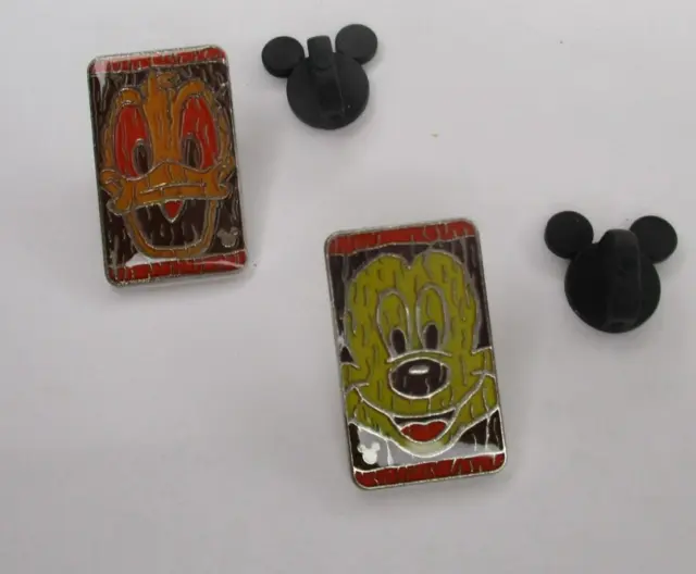 Disney Pin Tiki Character Faces Mickey Mouse and Donald Duck Hidden Mickey Lot2