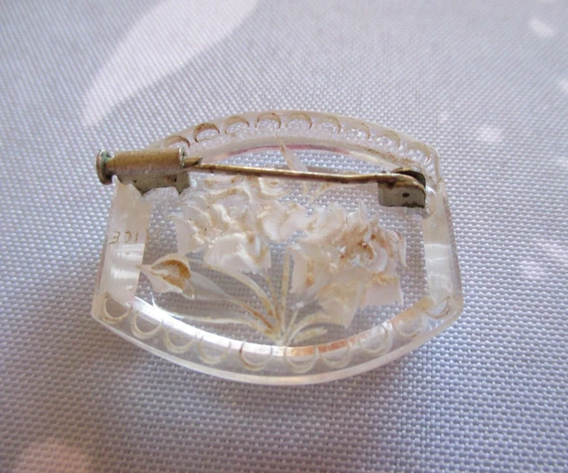 Broche Vintage Dorée Daniel Jouvance - Cabochon Nacré - Occasion Bon état (légères Usures)