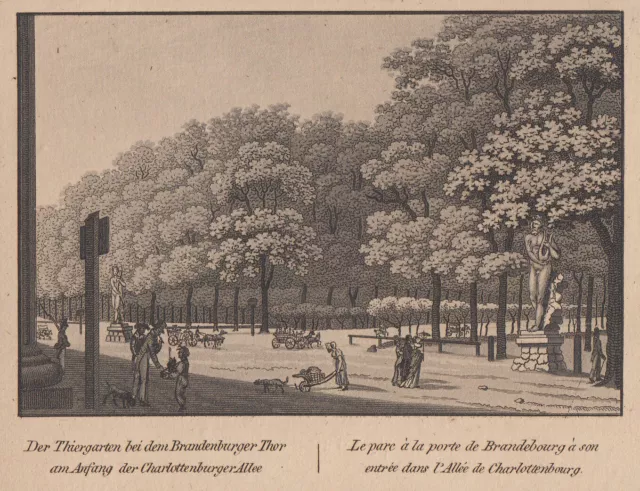 Berlin Tiergarten Stasse Des 17. Juni Original Aquatinta Calau 1815