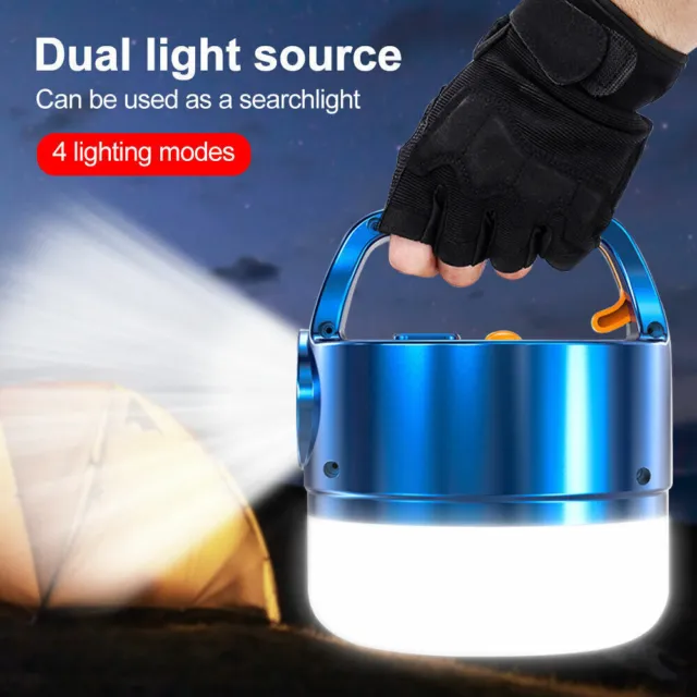 Solar LED Camping Licht USB Wiederaufladbare Lampe Outdoor Suchscheinwerfer QE